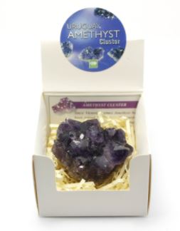 Natural Amethyst Clusters in Box with Display Box 32 pc