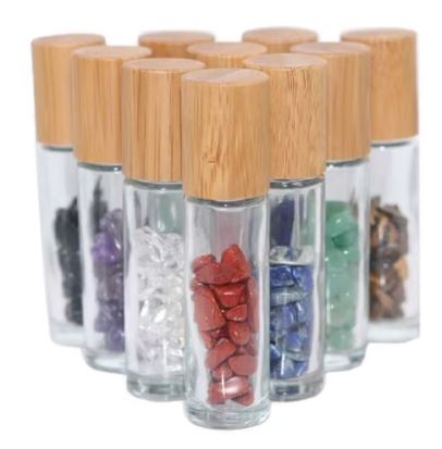 Oil Bottle with GEMSTONE Chips - 3 inch - NEW822