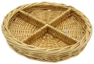 PLATEAU DIVISÉ rond à 4 compartiments - 12 pouces x 1,5 de profondeur