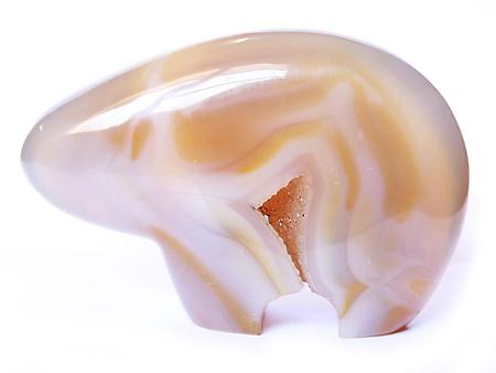 Abstract Bear - Agate -Rare Carving from Madagascar - 2" tall x 3" wide
