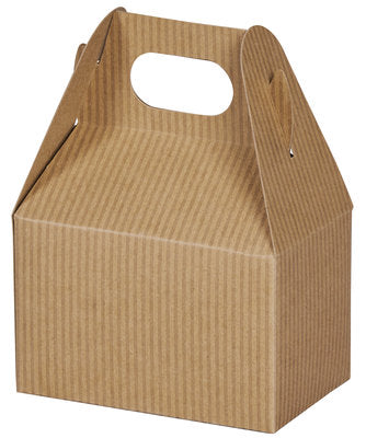 Kraft Stripes Mini Gable Box - 4 x 2 1/2 x 2 1/2 - (order in 6's) (288)