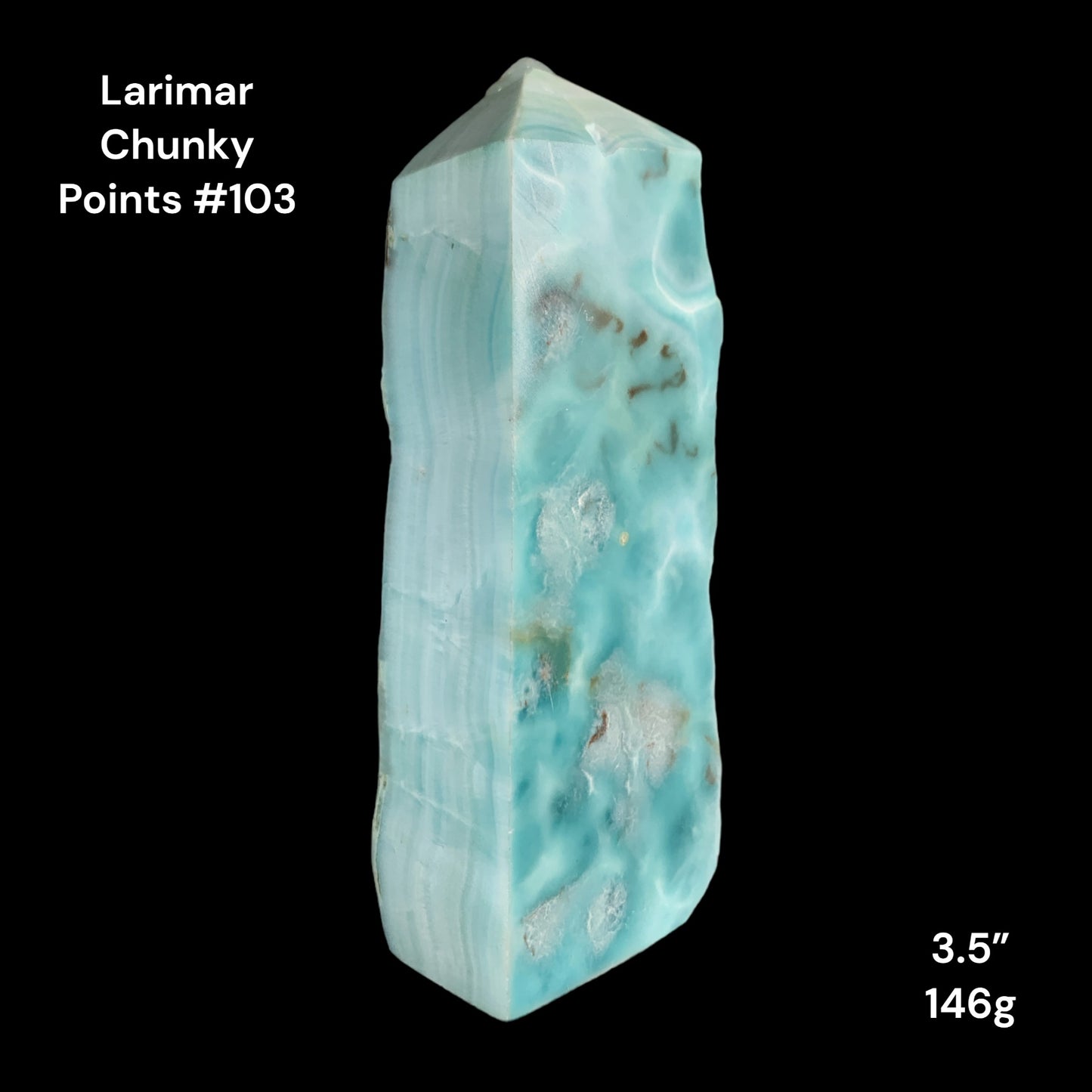 Larimar Chunky Points - 3.5 inch - 146g - Standing Polished Points