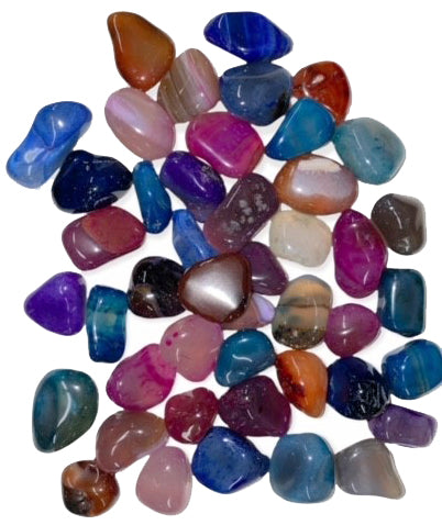 Mixed Tumbled Agate Tumbled Stones - Small All Colors - 20 to 30mm - 1 LB - Brazil Q1/B/C - NEW122 - Pirate Mix