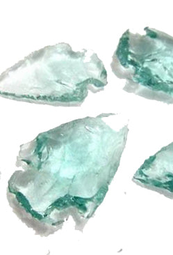 Aqua Glass Arrowheads - 10 grams - NEW1020