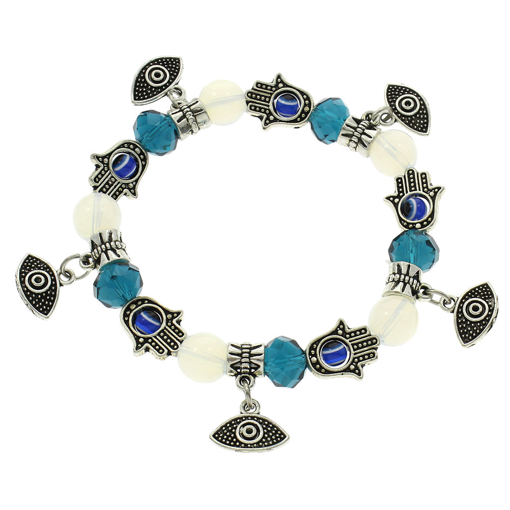 Bracelet à breloques mauvais œil bleu - 10 mm - NEW1021