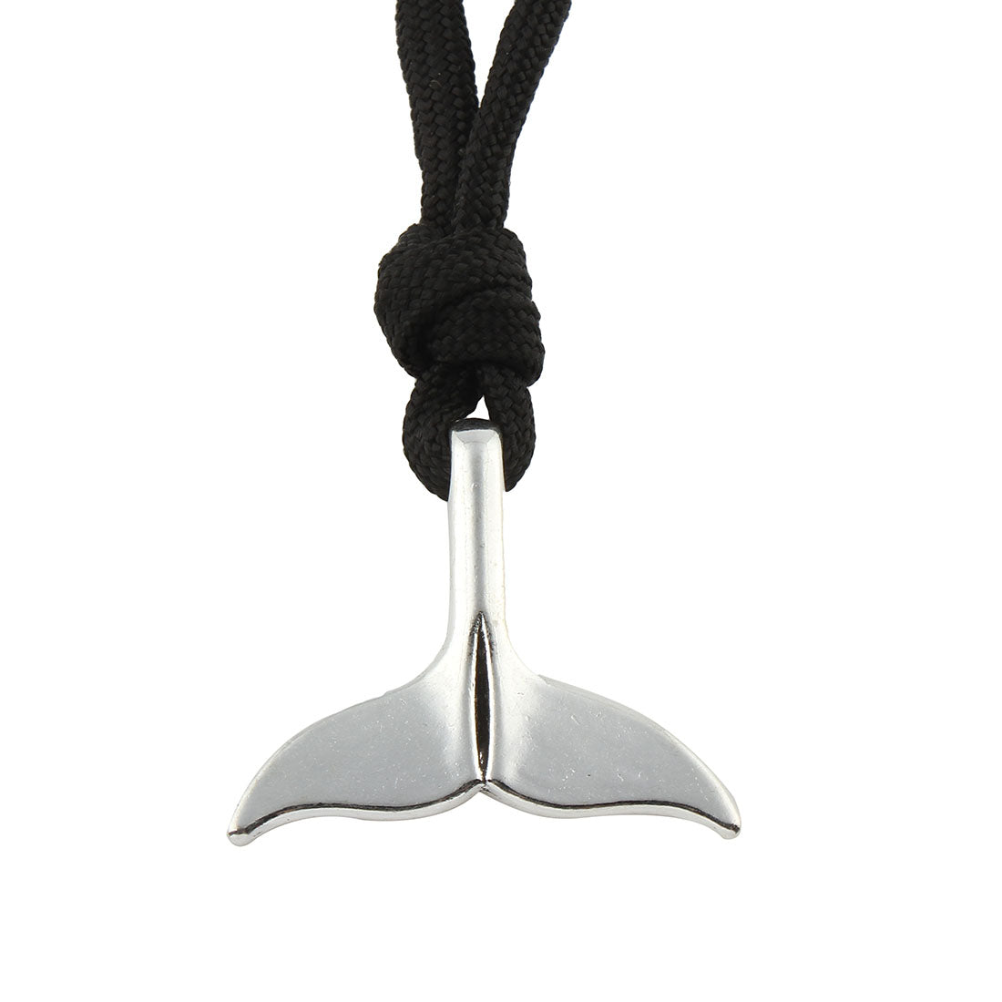 Pendentif baleine ou queue de sirène plaqué - cordon en nylon noir unisexe et réglable environ 31,5 pouces