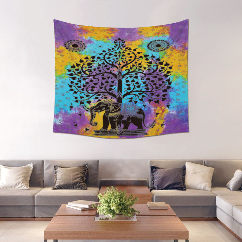 Suspension Murale Tapisserie Arbre Lumineux - 150x130cm - TOILE D'AUTEL - NEW222 - Polyester