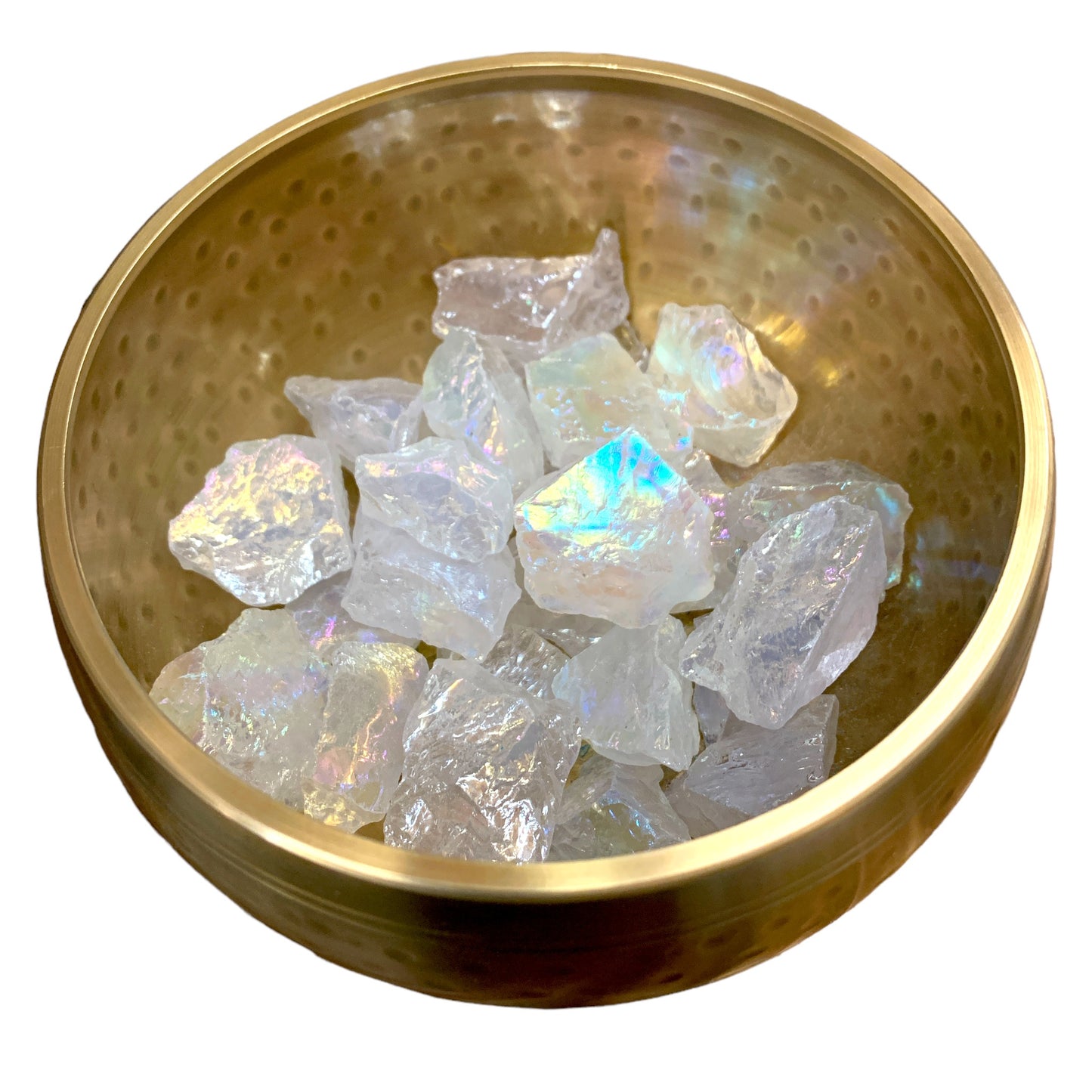 Quartz Chunks Aura White Rainbow Finish - 1.5 to 2.5 inch - per gram - India - 500 gram minimum - China - NEW223