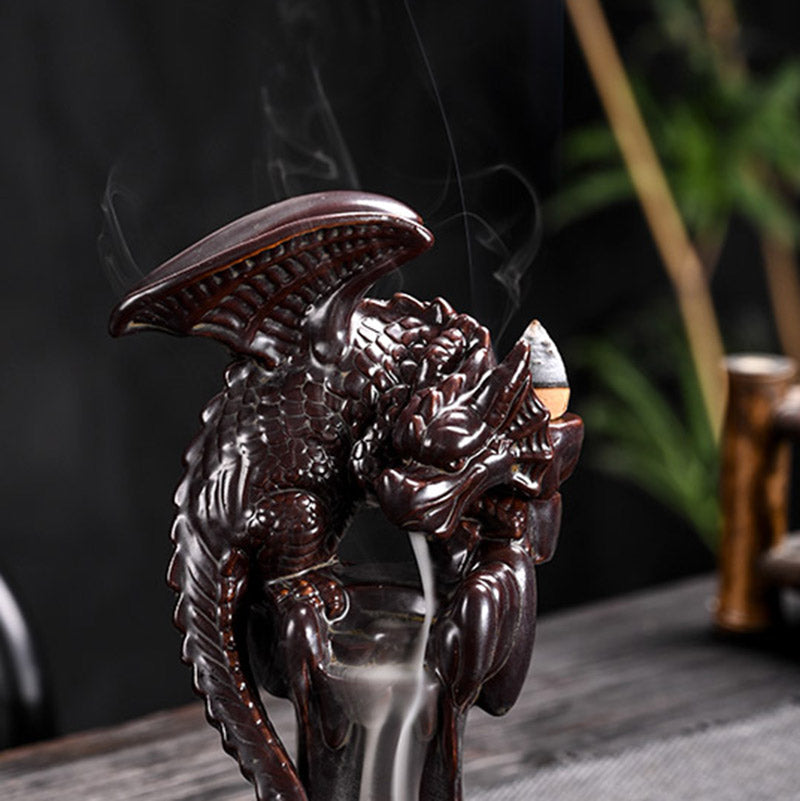 Glazed Dragon with Wings - 11x9.5x18.8cm - NEW521