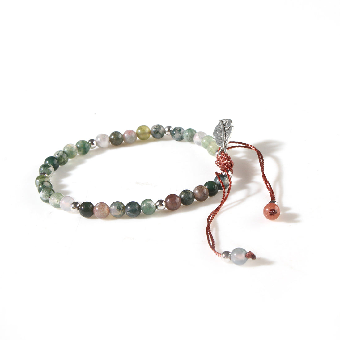 Bracelet de pierres précieuses - perles réglables de 4 mm d'environ 6 pouces - NEW222