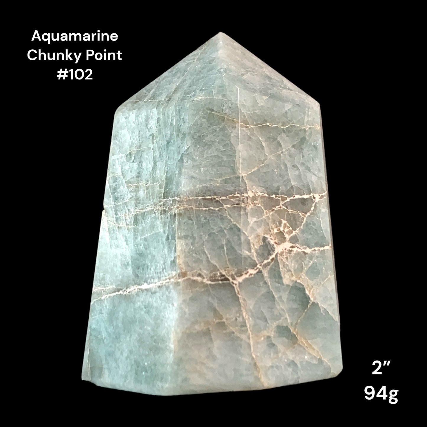 Aquamarine Chunky Points - 2 inch - 94g - Polished Points