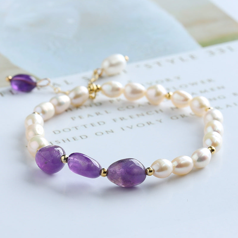 Bracelet Quartz Améthyste Rutile - NEW521