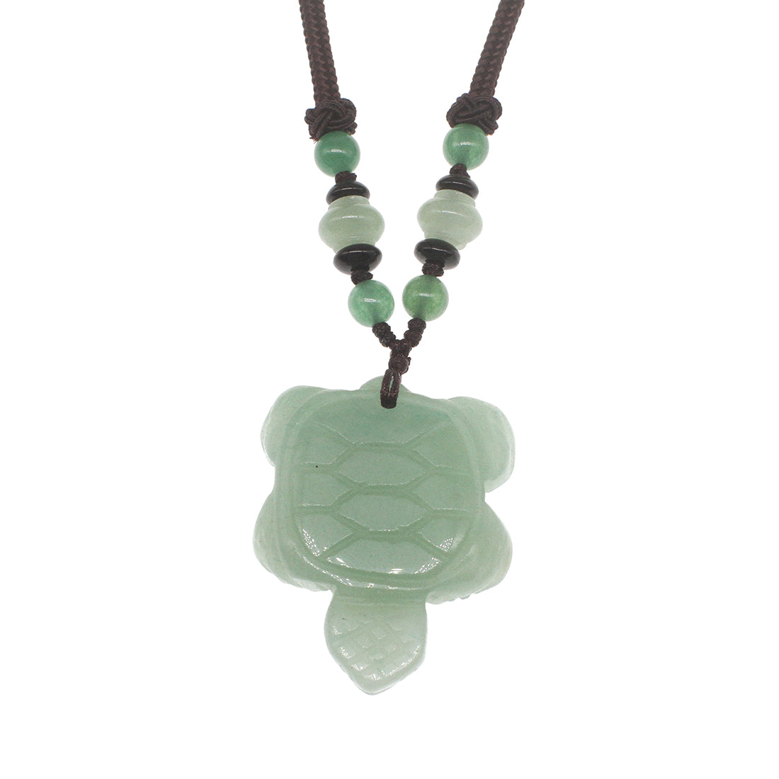 Collier pendentif tortue jade pierres précieuses - 42x32x6mm - Longueur 32 pouces - 24g - NEW1021