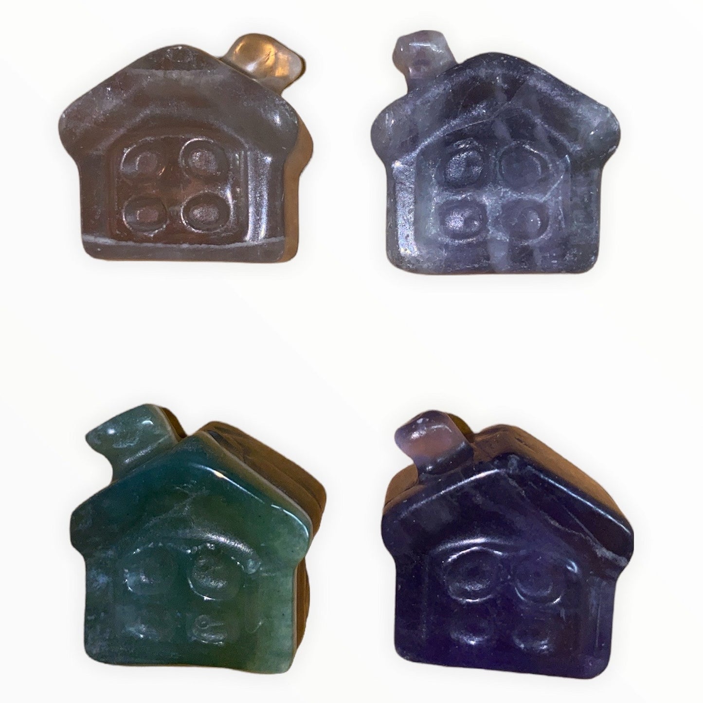 Fluorite Small Square House - 1 inch 25mm - Price Each - China - NEW922