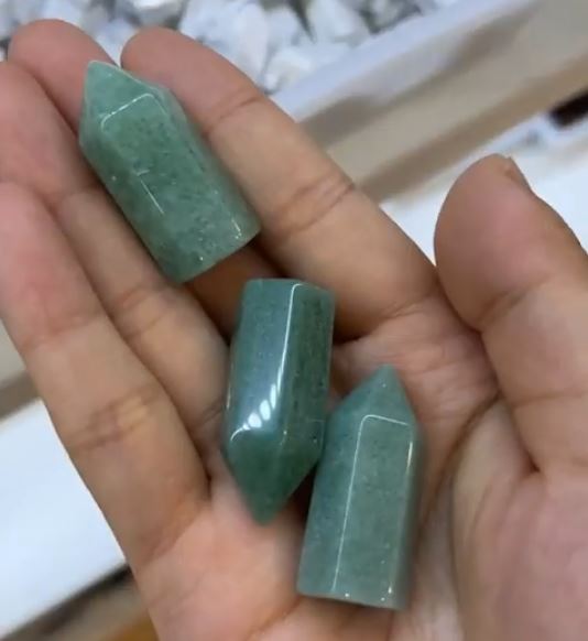 Aventurine verte - Points FAT à terminaison unique - 20 x 60 mm - Chine - NEW922