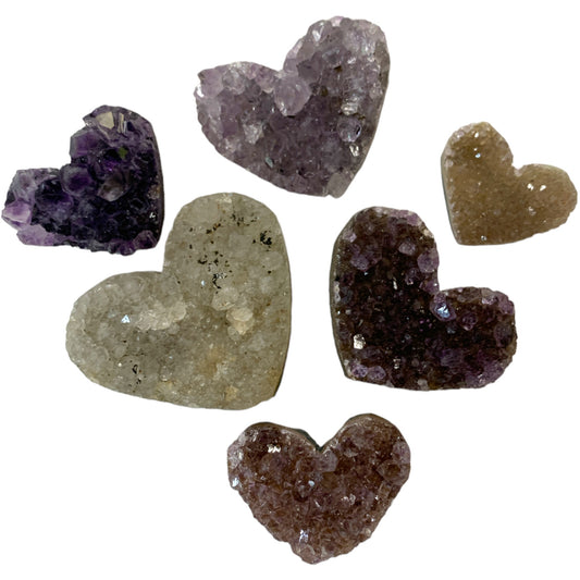 Small HEART - Amethyst Clusters - 25-50mm - Per gram - China - NEW822