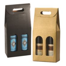 BLACK Linen Matte - TWIN WINE BOTTLE Carriers - (Order in 30's)