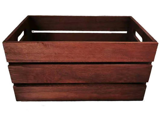 Brown Paulownia Wood Crate 12 x 8.25 x 6 inch deep - Fits a 25 x 30 Basket Bag