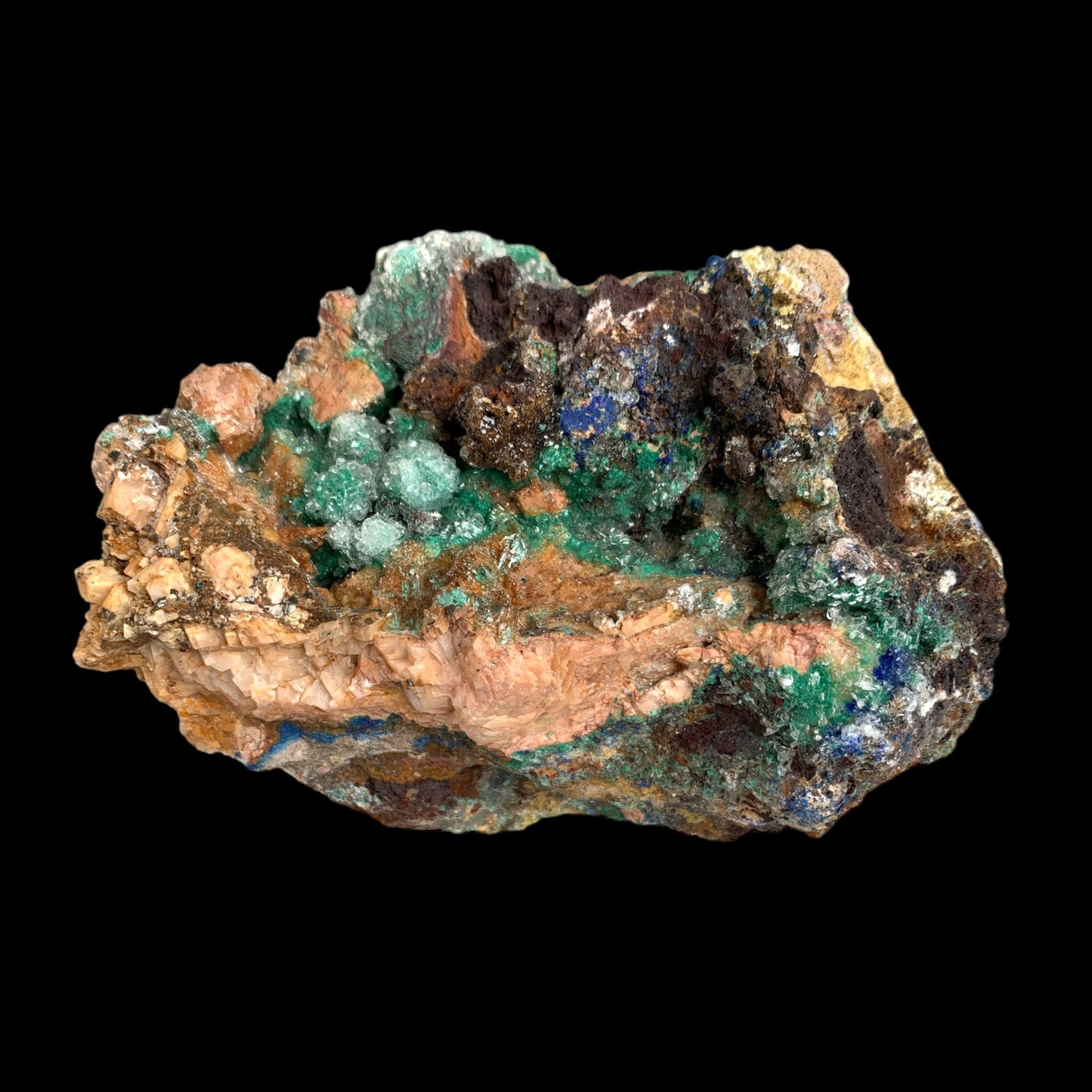 #1 Dolomite Rosasite with Malachite and Chrysocolla - 435g -5 inch - AAA Specimen 1 - Morocco
