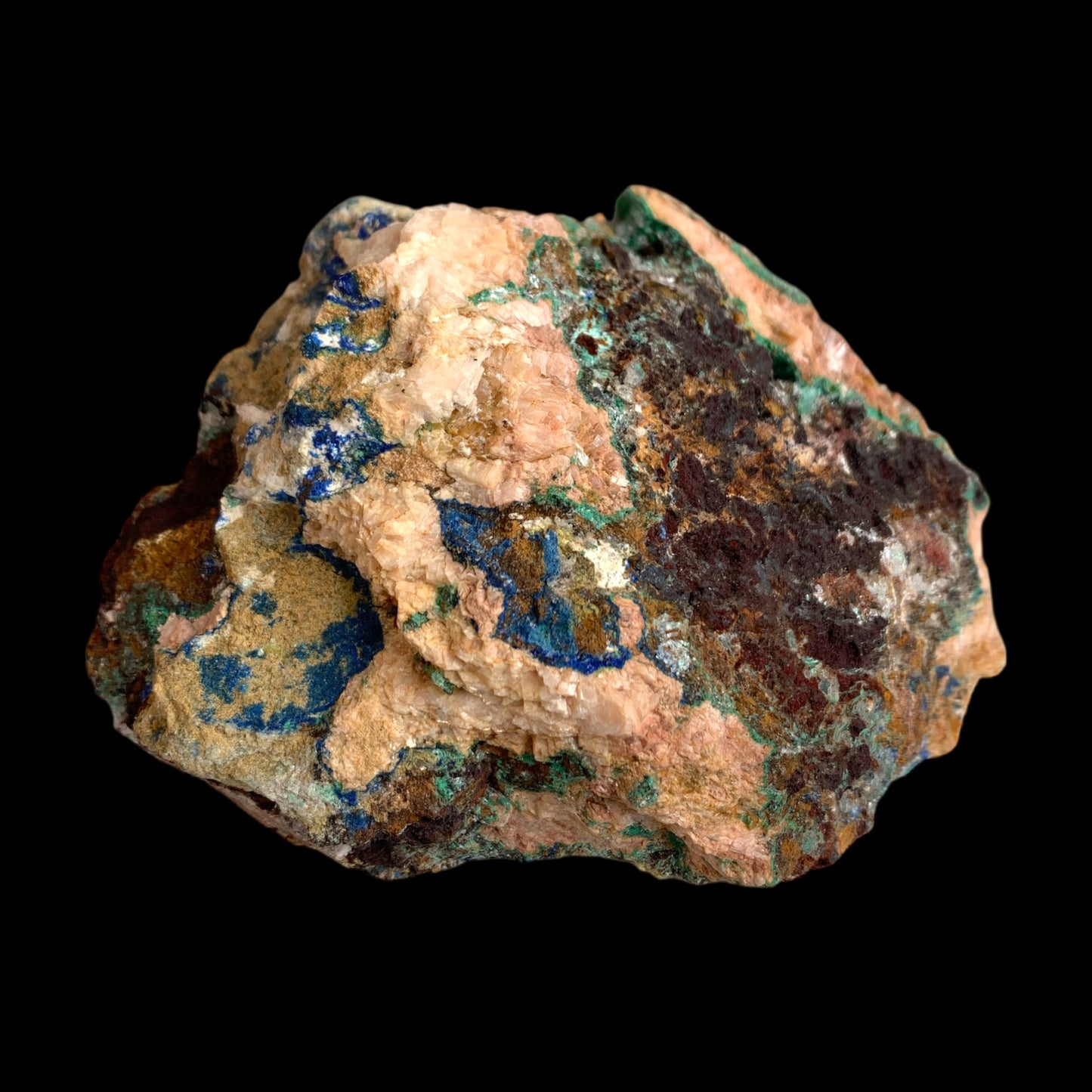 #1 Dolomite Rosasite with Malachite and Chrysocolla - 435g -5 inch - AAA Specimen 1 - Morocco
