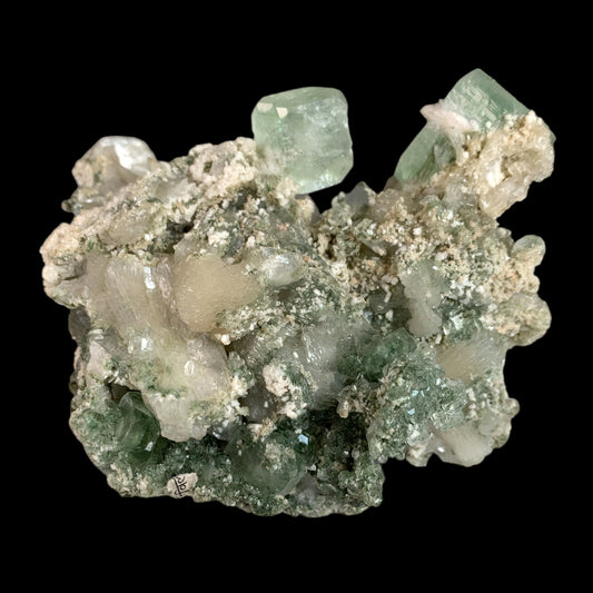 #1 Green Apophyllite w Stilbite - 655g - 5 inch x 4.4 inch - India - Specimen 1
