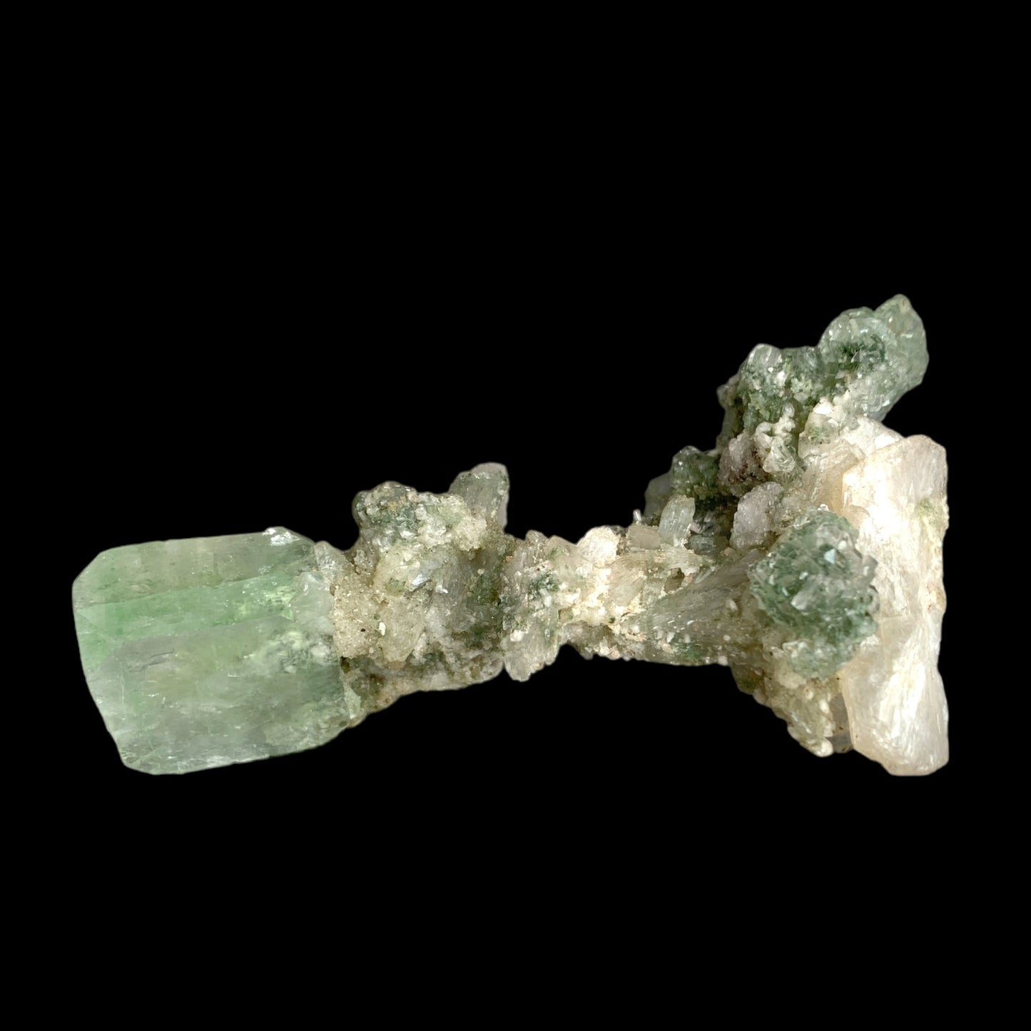#1 Green Apophyllite w Stilbite - 70g - 3.5 x 2.5 x 2 inch - India - Specimen 2