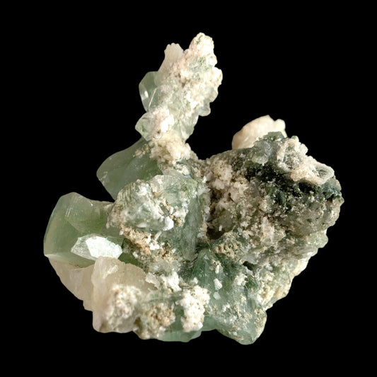 #1 Green Apophyllite w Stilbite - 317g - 4 x 3 inch - India - Specimen 3