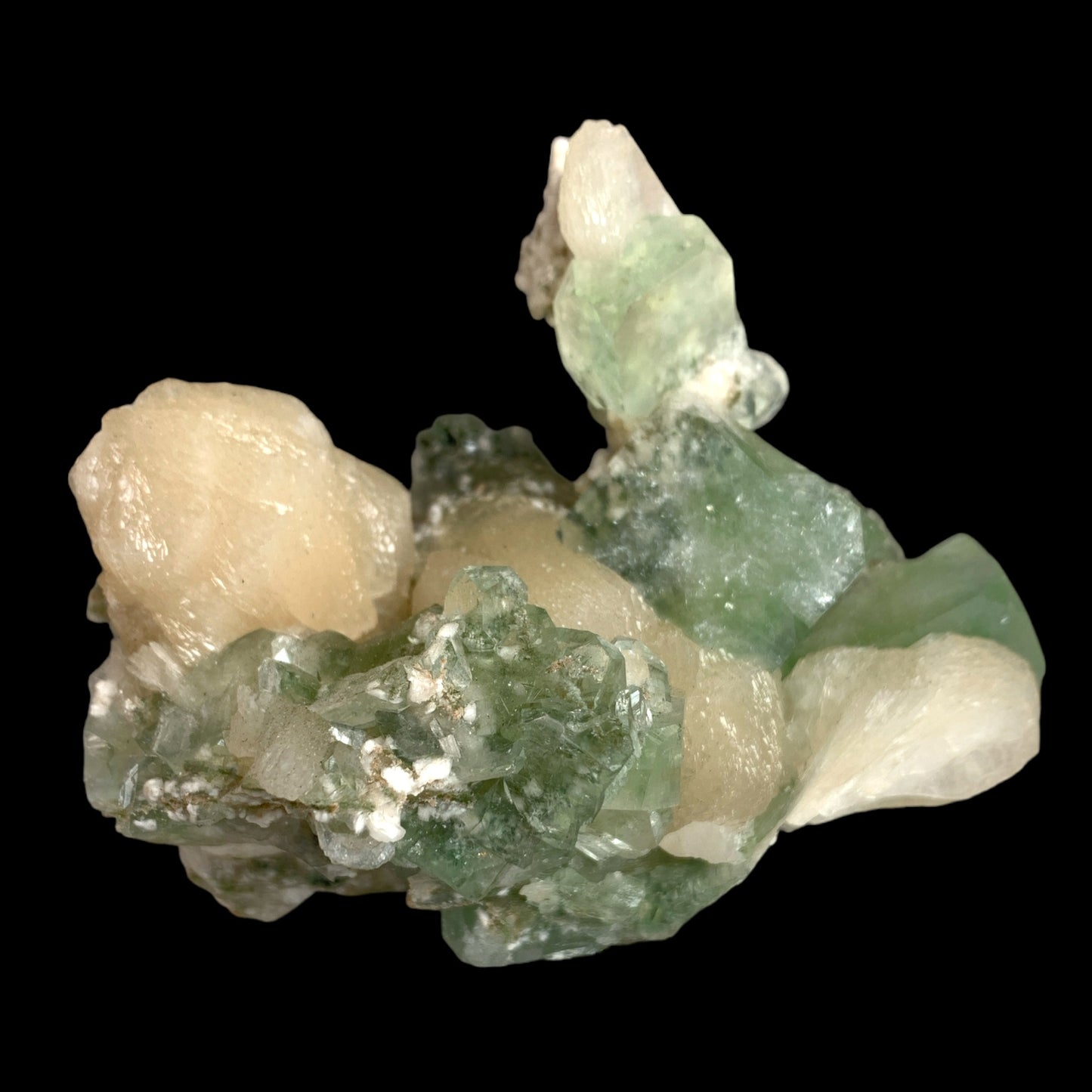 #1 Green Apophyllite w Stilbite - 317g - 4 x 3 inch - India - Specimen 3