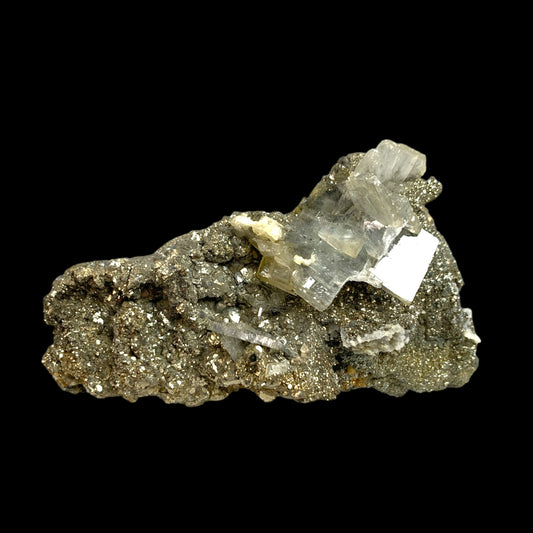 Pyrite with Barite and Chalcopyrite AAA - 531g - 4.5 inch - Morocco - Specimen 3