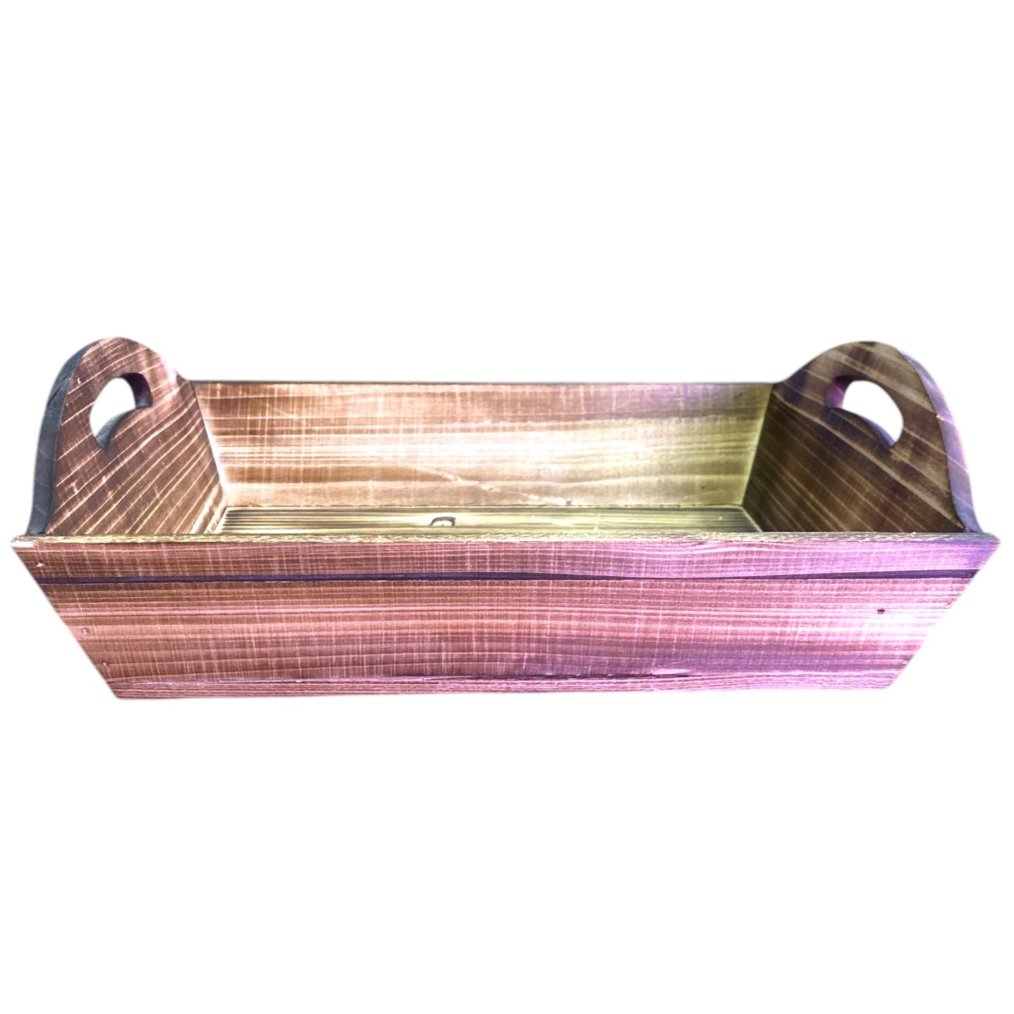 Brown Pine wood Tray 14 x 10.5 x 4.75 inch @ deepest - MEDIUM - Fits a 25 x 30 Basket Bag