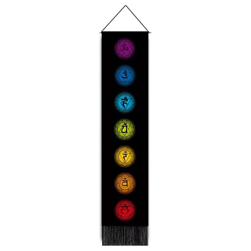 Chakra Tapestry Wall Hanger - 12.5 wide x 51 inch long - 32.5×130cm - China -