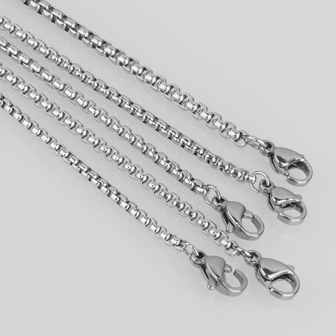 Stainless Steel Box Chain Necklace 2mm - Length: 50cm 20 inch  Weight: 7.00Grams (Packed in 10's)