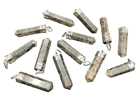 Yooperlite Silver Cap Pendant - 35mm - 10g - India - NEW225