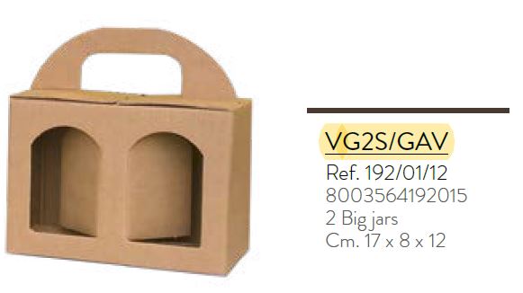 KRAFT  Textured - 2 JAR Portavasetti Boxes - 6.7x3.15x4.72 inch - 17x8x12cm (20 per case) NEW421