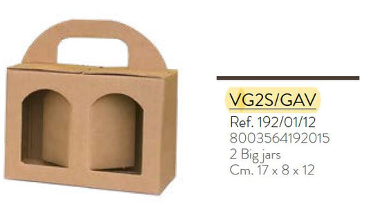 KRAFT  Textured - 2 JAR Portavasetti Boxes - 6.7x3.15x4.72 inch - 17x8x12cm (20 per case) NEW421