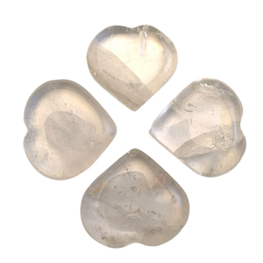 Heart Small - Clear Quartz  - 25-35mm - 7 grams - India - NEW1221