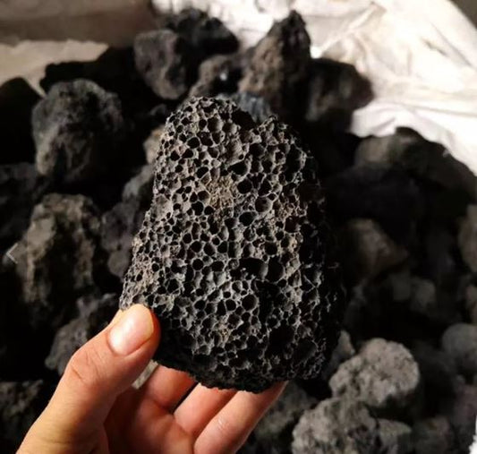 Black Lava Stone Rock - 10 to 30 cm - price per ib. (Order in in multiples of 50) -