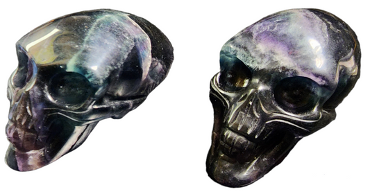 ALIEN SKULL - Purple Fluorite - MEDIUM 4 inch - Price per gram - China - NEW1122