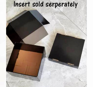 Glossy Black Bench Insert for BOX-1006 - 9.7 x 9.7 x 4 inch - 100 per case - Basket Box - Made from Corrugated Cardboard