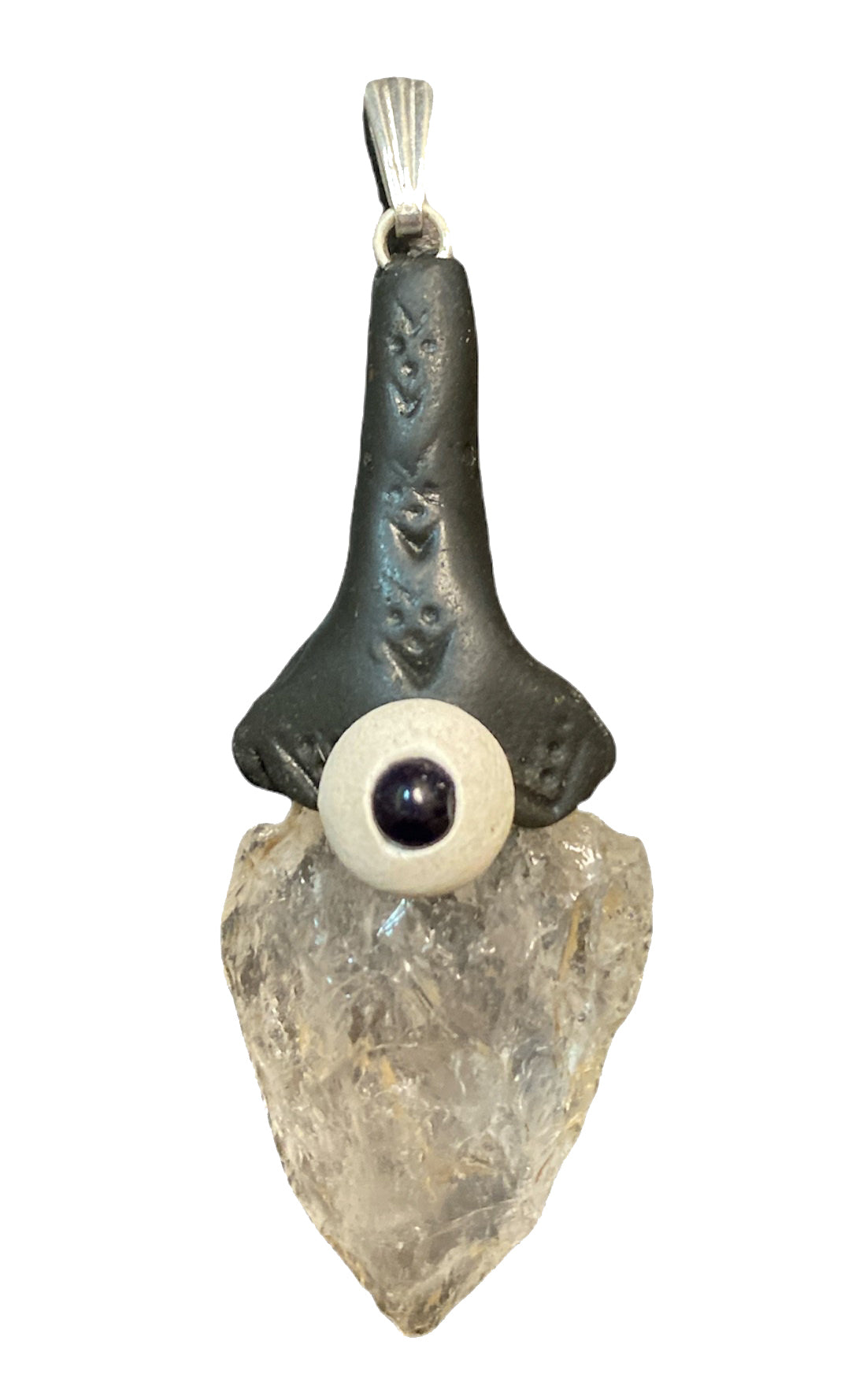 Pendentif pointu en cristal de quartz TIBETAN - 20g - NEW1021