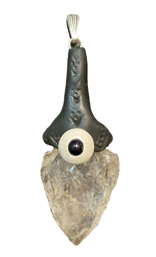 Pendentif pointu en cristal de quartz TIBETAN - 20g - NEW1021