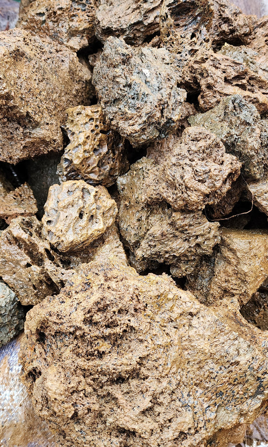 Brown Lava Stone (Pimple) - 10 to 15 cm (Per lb)