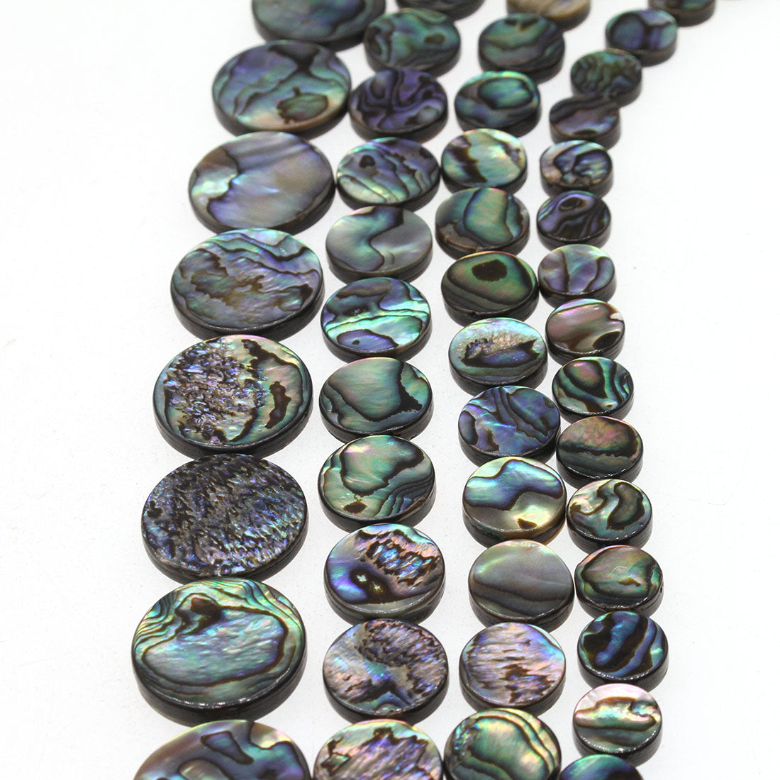 Abalone Shell Beads - Round - 18mm Weight: 45 Grams per Strand