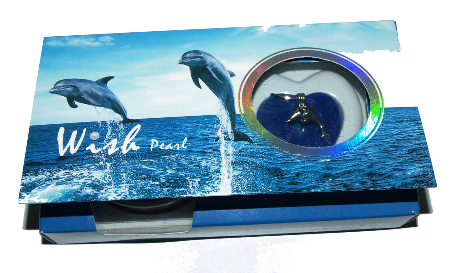 Wish Pearl Dolphin Design Box avec pendentif et collier Dauphin