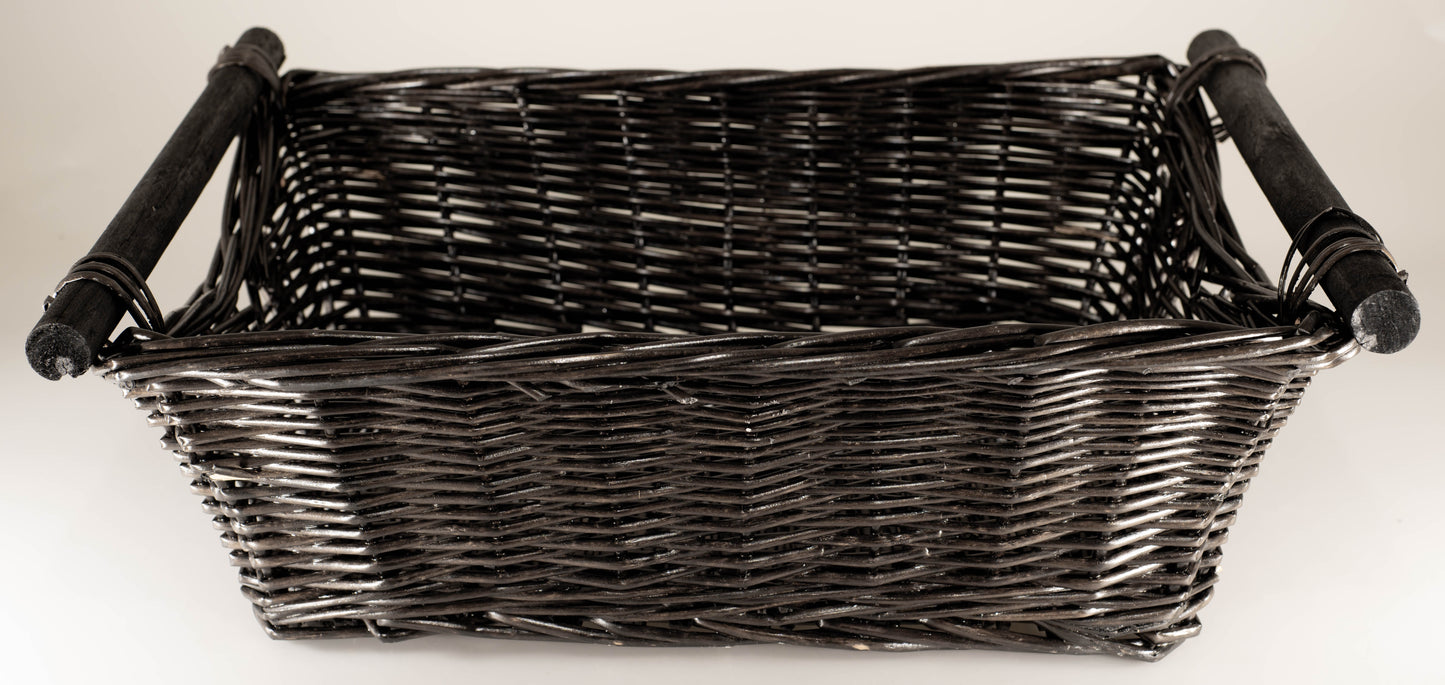 WILLOW STORAGE BASKET BLACK 12 x 16 x 5 inches