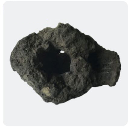 Large Black Lava Premium Stone with 3 Connecting Holes Drilled - Indonesia