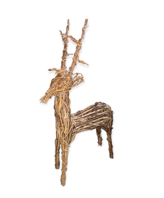 36 inch Vine Standing Reindeer - Natural