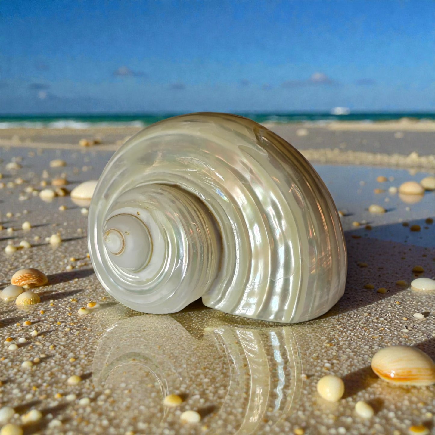 Polished Silver Mouth Turbo Hermit Crab Shells - Turbo Argyrostomus 24-26mm Opening Size