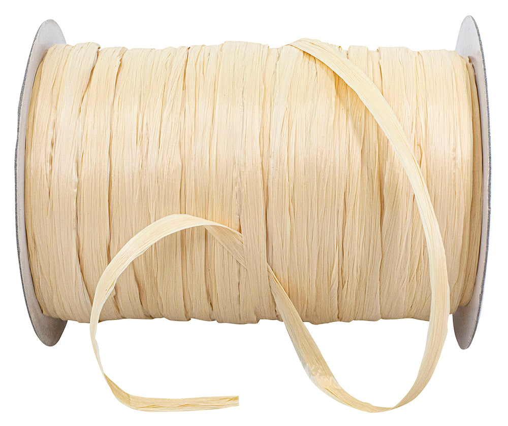 Matte Rayon Wraphia Raffia - Oatmeal - 100 yards per spool