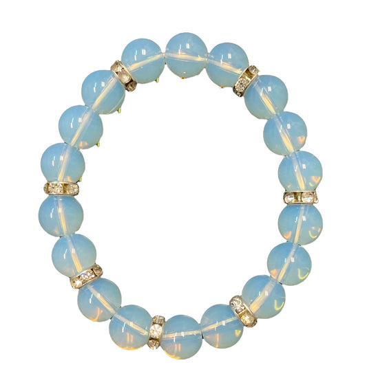 Bracelet Opalite avec Bague Diamant - 10mm - NEW1021